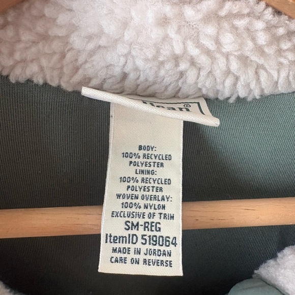 LL Bean Sherpa Fleece Pullover Jacket  in Soapstone  Size Small - Picture 3 of 7